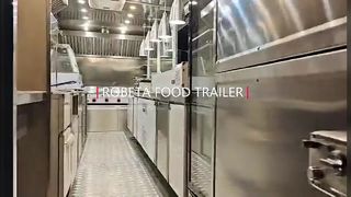 BBQ Food Trailers Voll ausgestatteter quadratischer Pizza-Waffel-Food-Truck mit Badezimmer-Food-Vendor-Wagen