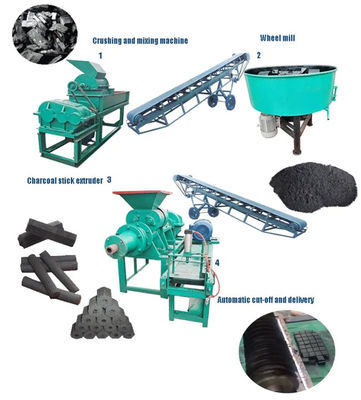 XDEM Holzkohle Brikette Pressen Maschine Kokosnuss Husk Holz Brikette Herstellungsanlage Kohle Extruder Produktionslinie