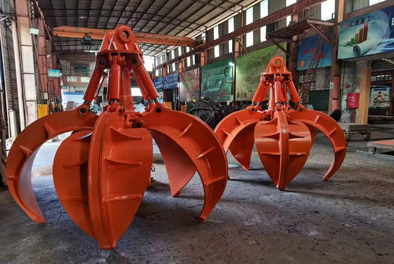Fabrik angepasste Farbe Orange Peel Grab Bagger Anschluss Q355B Hydraulischer Griff zum Drehen