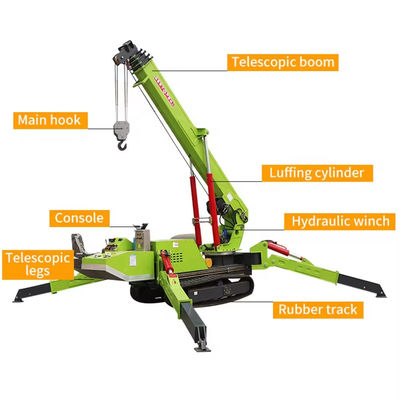 Versatile mobile Krane für Bauarbeiten 10T 12T Mini-Spinnekran