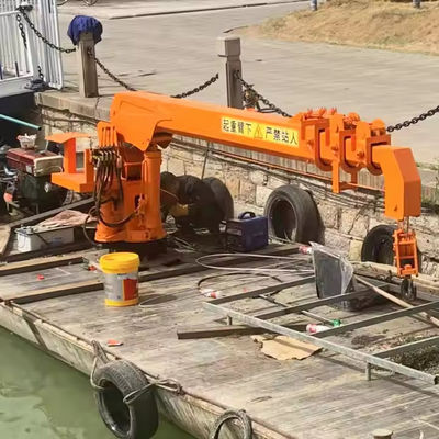 XDEM Schwimmbranen Teleskop-Boom-Fest-Hydraulik-Kran für Schiffe und Fischereiboote vom Kai