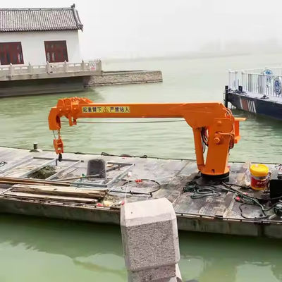 XDEM Schwimmbranen Teleskop-Boom-Fest-Hydraulik-Kran für Schiffe und Fischereiboote vom Kai