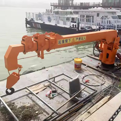 XDEM Schwimmbranen Teleskop-Boom-Fest-Hydraulik-Kran für Schiffe und Fischereiboote vom Kai