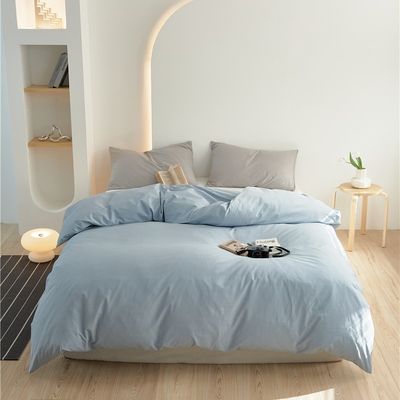 Weiches, natürliches, hellblaues, 100% reines, langes Baumwolldecken, Bettwäsche