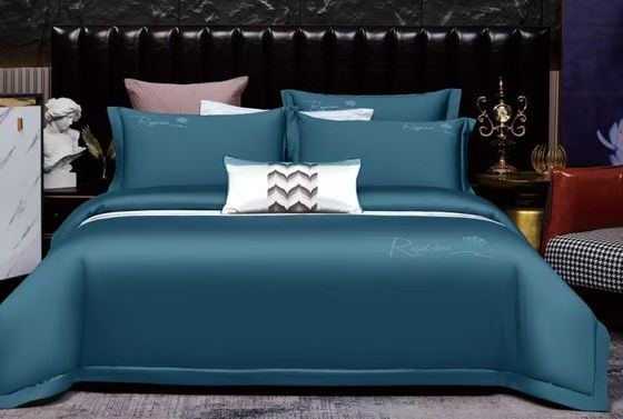 Cyan Massivbaumwolle Stickerei Bettdecke Bettwäsche Set Heimtextilien