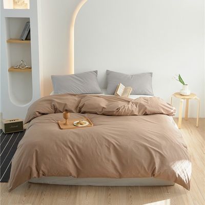 Massivbeige 100% Naturbaumwolle Bettdecken Bettwäsche Set Bettwäsche