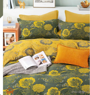 Gelb &amp; Grün Europäischer Jacquard Baumwollbetten Haushaltswaren
