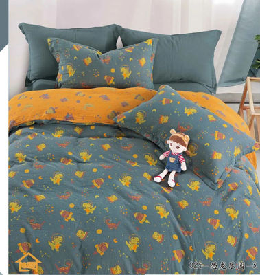 Gesund und komfortabel 100% gewaschen gekämmt Baumwolle Farbe Weaving Doppel Jacquard Bettwäsche Set Decke Deckel Bettwäsche Einbauteile