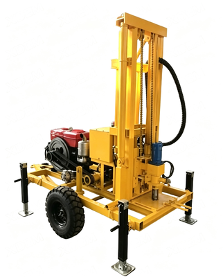 YZ50-150H Hydraulische Diesel-Wasserbohrmaschine Optional Rad/Crawler-Chassis 210m Tiefenbohrloch Bohrgerät Max 400mm Durchmesser Variable Geschwindigkeit Wasserbohrgerät für die Bewässerung von Landwirten