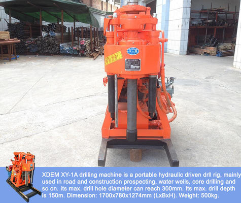 Portable XY-1A-4H Geologische Explorationsbohranlage 150m Hydraulische Steinkernmaschine Integrierte Dieselmotor Schlammpumpe für Berge und Ebene