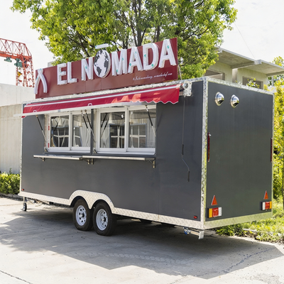 Maßgeschneiderter Lebensmittelanhänger mit kompletter Kücheneinrichtung, Grill, Mobilbar, Lebensmittelkorb und Catering-Setup für Street Food, Veranstaltungen, Festivals und Outdoor-Geschäfte